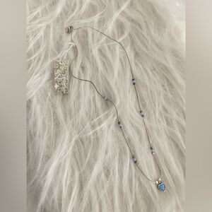 Delicate Blue Beaded Pendant Necklace - Women Jewelry